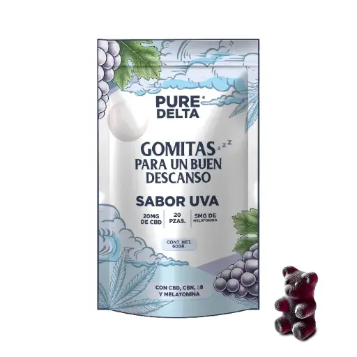 [PUGOMABEARDORMIR20] Gomitas Dormir CBD Bear - Uva 20pz - PURE