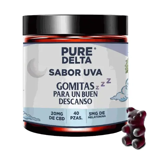 [PUGOMABEARDORMIR40] Gomitas Dormir CBD Bear - Uva 40pz - PURE