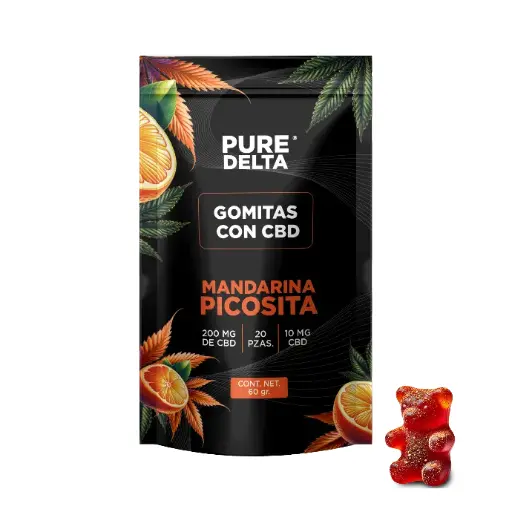[XXPSLCB-GMMA-0020PZM2PT] Gomitas Adulto CBD Bear - Mandarina 20pz - PURE