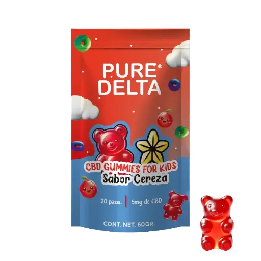 [XXPBSKD-GMCR-0020PZM2PT] Gomitas Niño CBD Bear - Cereza 20pz - PURE